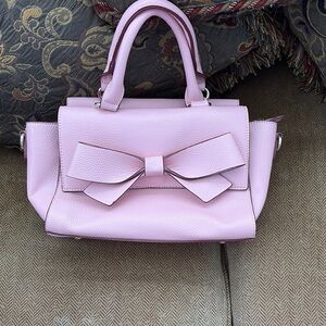 Charming Charlie Pink Bow Satchel | Structured Faux Leather + Bonus Strap